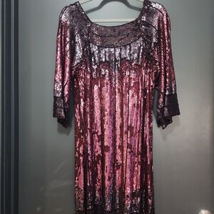 Badgley Mischka Elegant Purple Ombre Sequin Dress